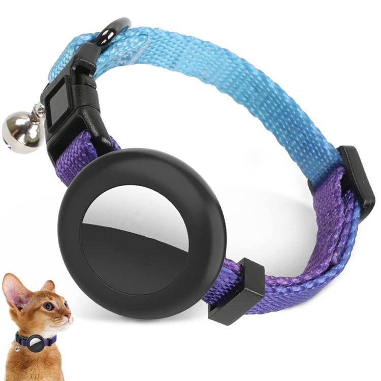 For AirTag 2nd Gen / AirTag 1st Gen Tracker Silicone Case Rainbow Gradient Pet Cat Collar With Bell