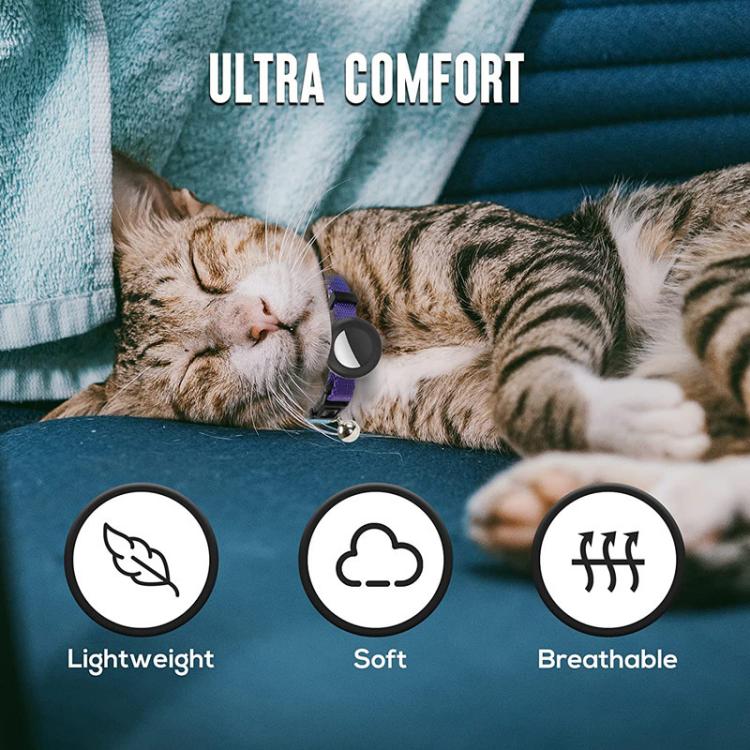 For AirTag 2nd Gen / AirTag 1st Gen Tracker Silicone Case Rainbow Gradient Pet Cat Collar With Bell
