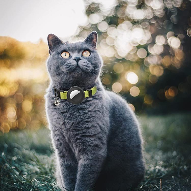 For AirTag 2nd Gen / AirTag 1st Gen Tracker Silicone Case Rainbow Gradient Pet Cat Collar With Bell
