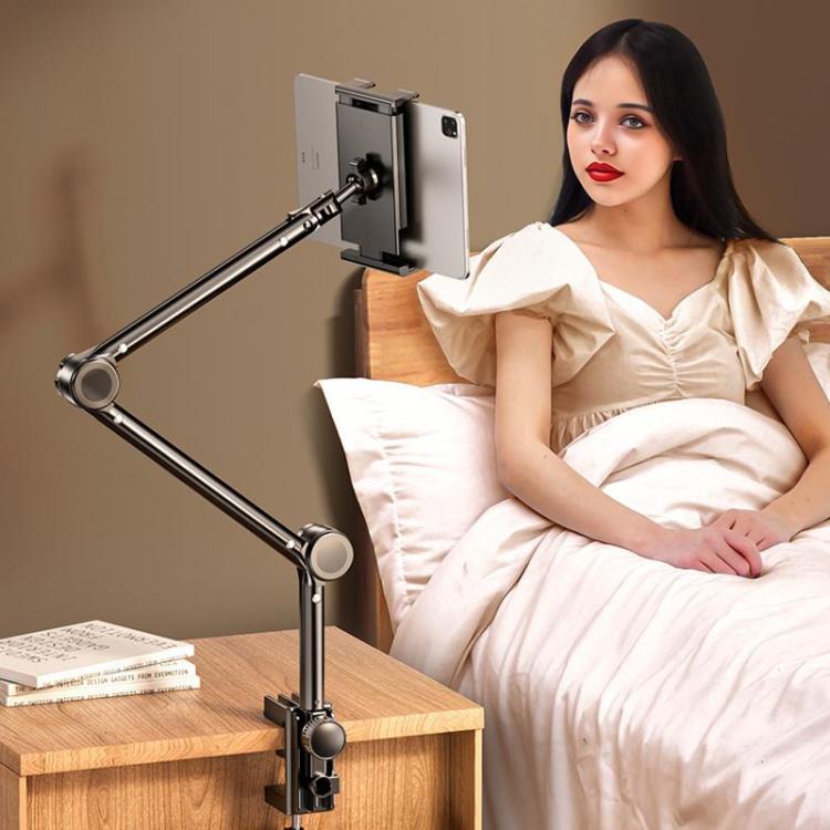 3-section Cantilever Phone Tablet Desk Bedside Stand With Foldable Metal Arm For 4-10.2inch