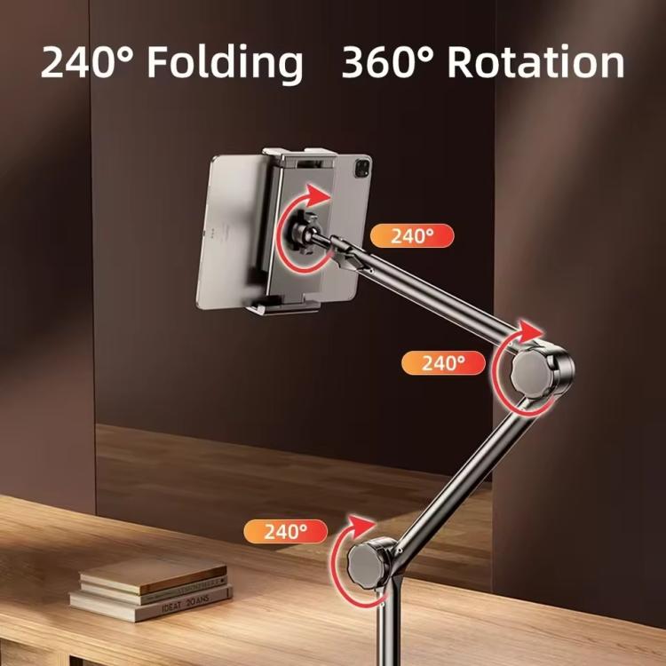 3-section Cantilever Phone Tablet Desk Bedside Stand With Foldable Metal Arm For 4-10.2inch