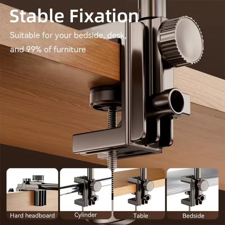 3-section Cantilever Phone Tablet Desk Bedside Stand With Foldable Metal Arm For 4-10.2inch