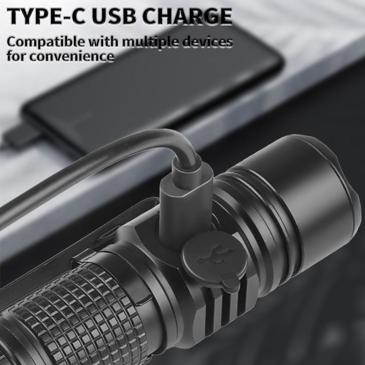 Mini TYPE-C Rechargeable White Laser LED Strong Light Long-Range Flashlight - Without Battery