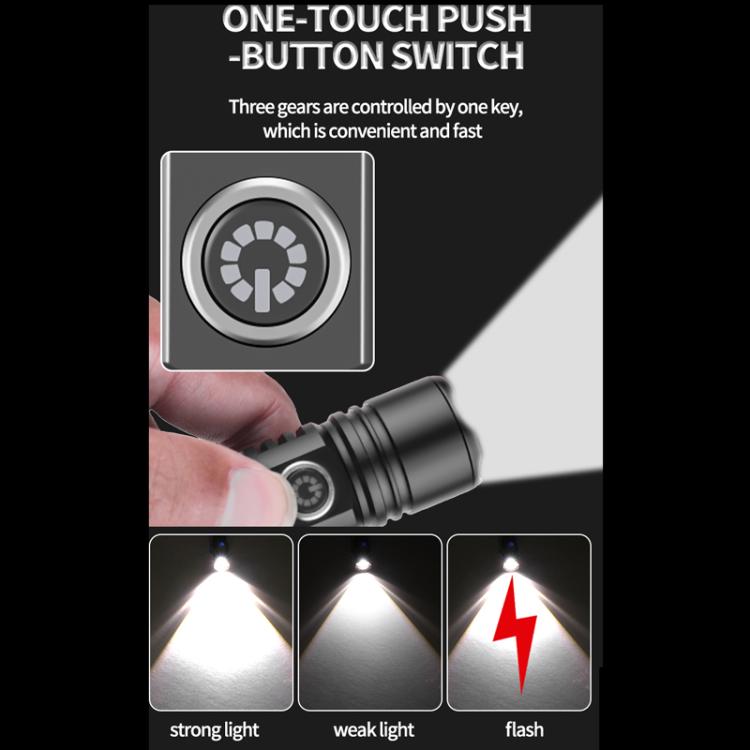 Mini TYPE-C Rechargeable White Laser LED Strong Light Long-Range Flashlight - Without Battery