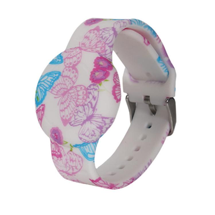For AirTag 2nd Gen / AirTag 1st Gen Locator Kids Waterproof Watch Strap Anti-Lost Device Silicone Printed Protective Case, Style: Iris