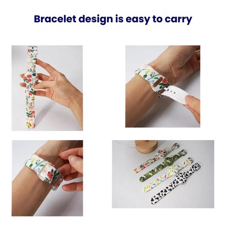 For AirTag 2nd Gen / AirTag 1st Gen Locator Kids Waterproof Watch Strap Anti-Lost Device Silicone Printed Protective Case, Style: Rainbow Stripes