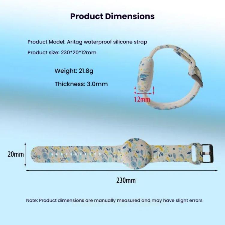 For AirTag 2nd Gen / AirTag 1st Gen Locator Kids Waterproof Watch Strap Anti-Lost Device Silicone Printed Protective Case, Style: Iris