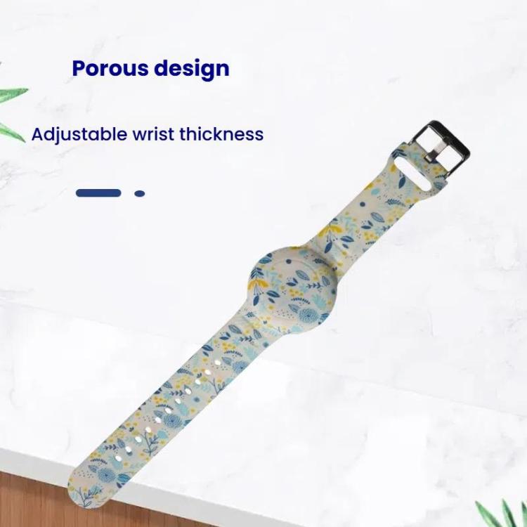 For AirTag 2nd Gen / AirTag 1st Gen Locator Kids Waterproof Watch Strap Anti-Lost Device Silicone Printed Protective Case, Style: Sunflower