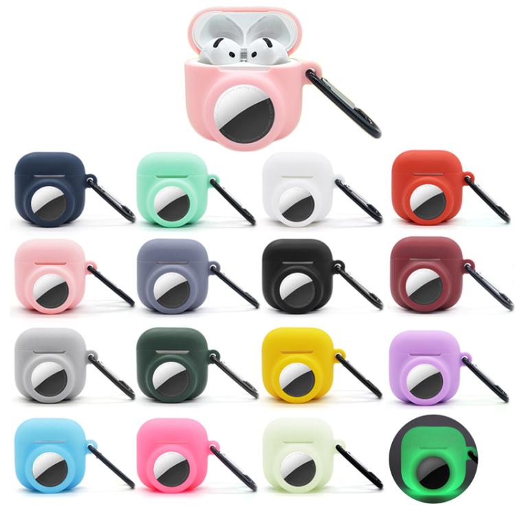 For AirPods 4 / AirTag 2 In 1 Silicone Earphone Protective Case Full Cover Anti-scratch Case