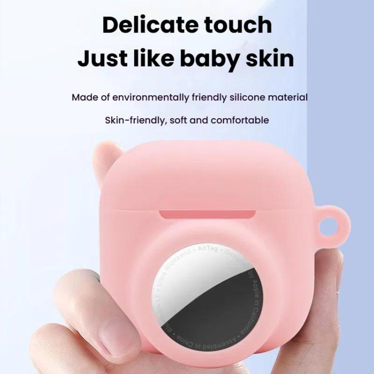 For AirPods 4 / AirTag 2 In 1 Silicone Earphone Protective Case Full Cover Anti-scratch Case