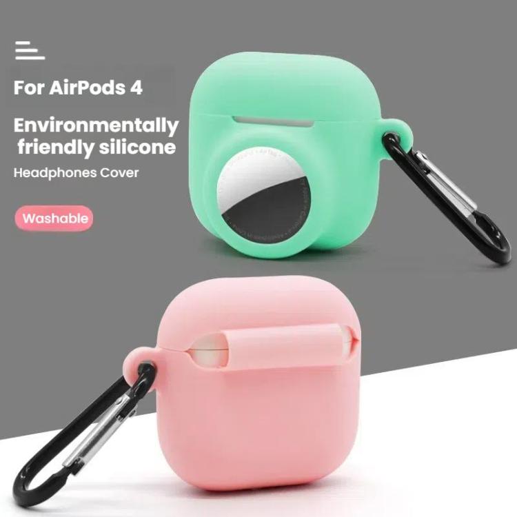 For AirPods 4 / AirTag 2 In 1 Silicone Earphone Protective Case Full Cover Anti-scratch Case