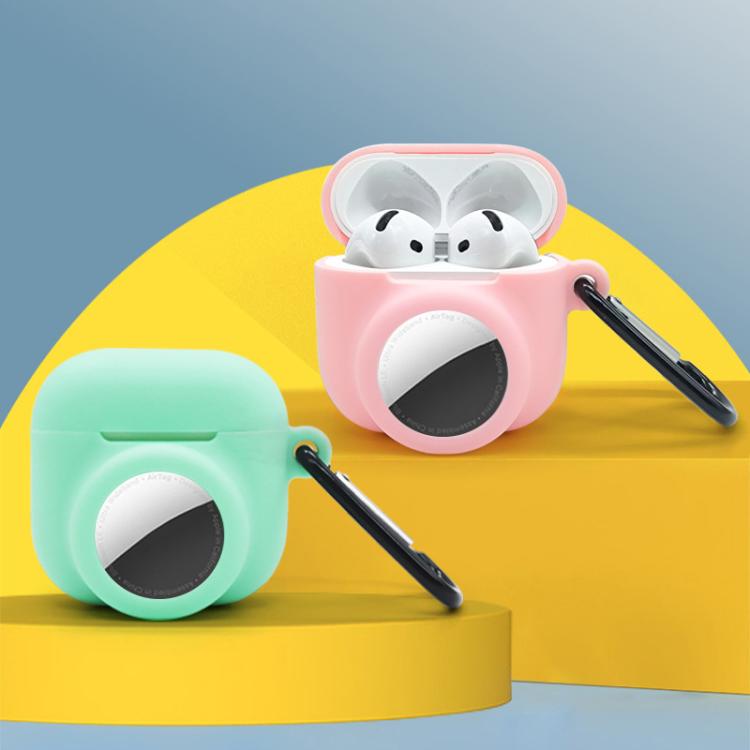 For AirPods 4 / AirTag 2 In 1 Silicone Earphone Protective Case Full Cover Anti-scratch Case