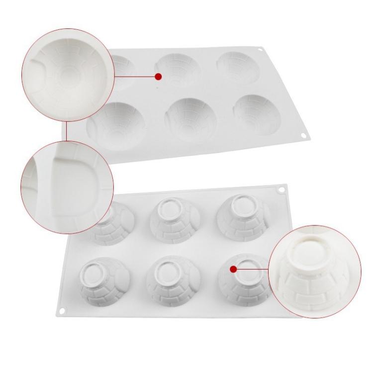 6-Cavity 3D Snow House Igloo Silicone Mold for Making Mousse Dessert Jelly Pudding Candle