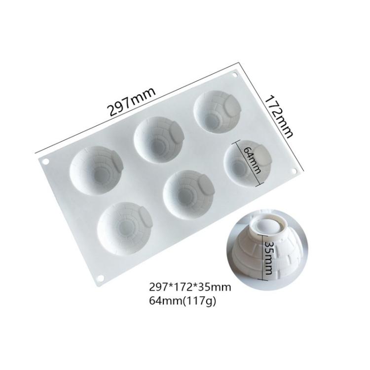 6-Cavity 3D Snow House Igloo Silicone Mold for Making Mousse Dessert Jelly Pudding Candle