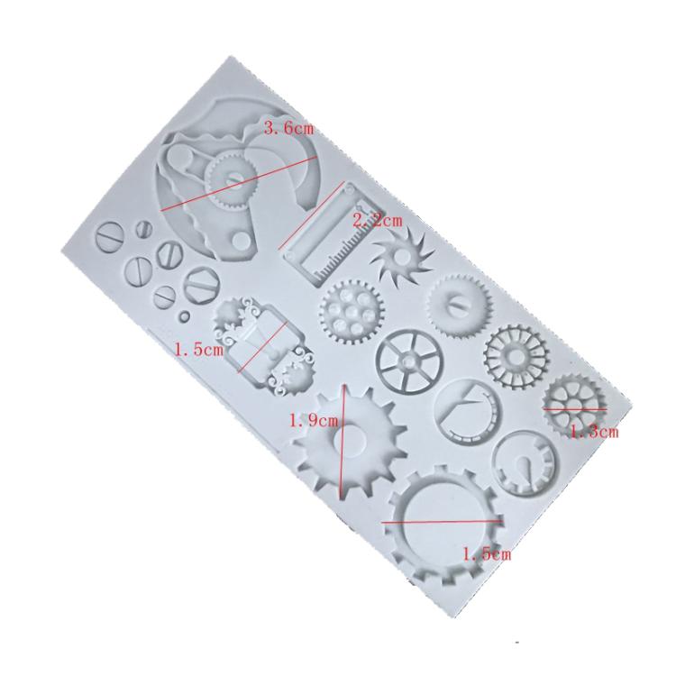 Mechanical Gear Silicone Cake Fondant Mold For Sugarcraft, Cupcake Topper, Jewelry, Polymer Clay, Crafting Projects