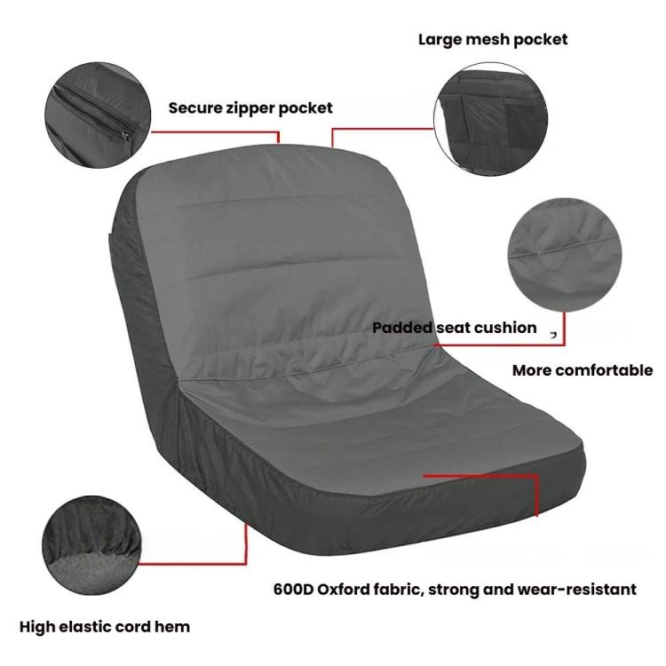 50x35x40cm Tractor Lawn Mower Oxford Cloth Seat Cover - Gray