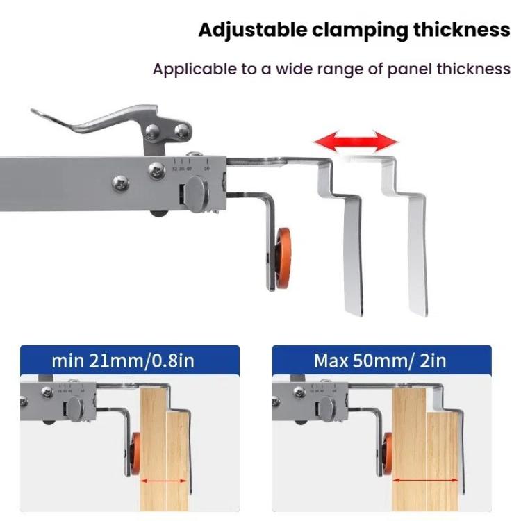 RUITOOL Stainless Steel Push Quick Drawer Clamp Adjustable Telescopic Woodworking Fixture Clamps, Spec: Small Bow Clip + 1pc Big Bow Clip Plate