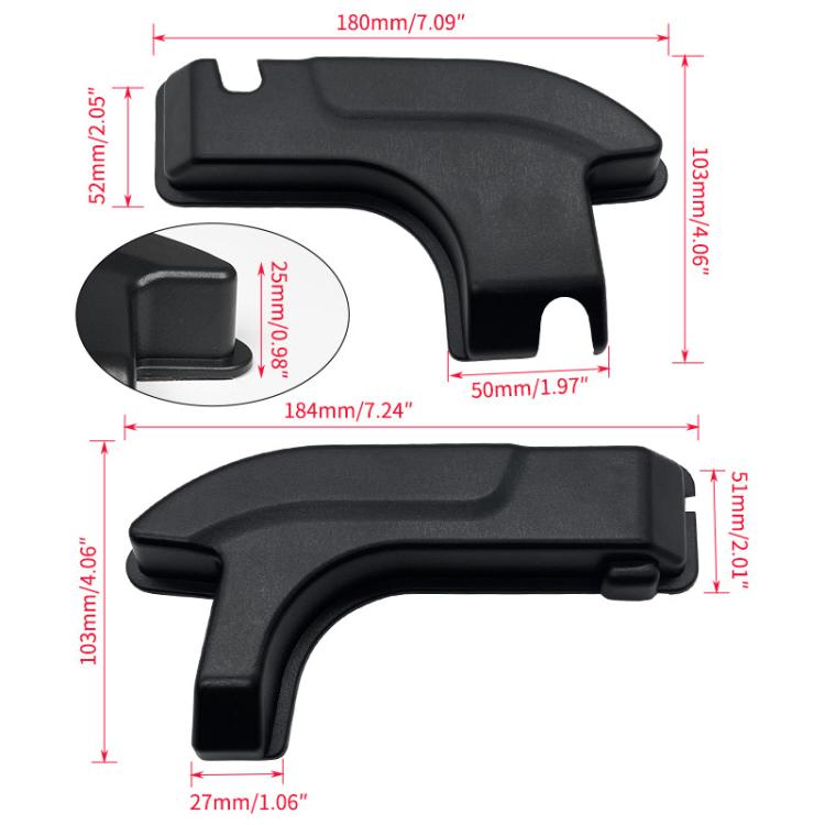 For Jeep Wrangler JL Rear Window Cable Decorative Cover - Black