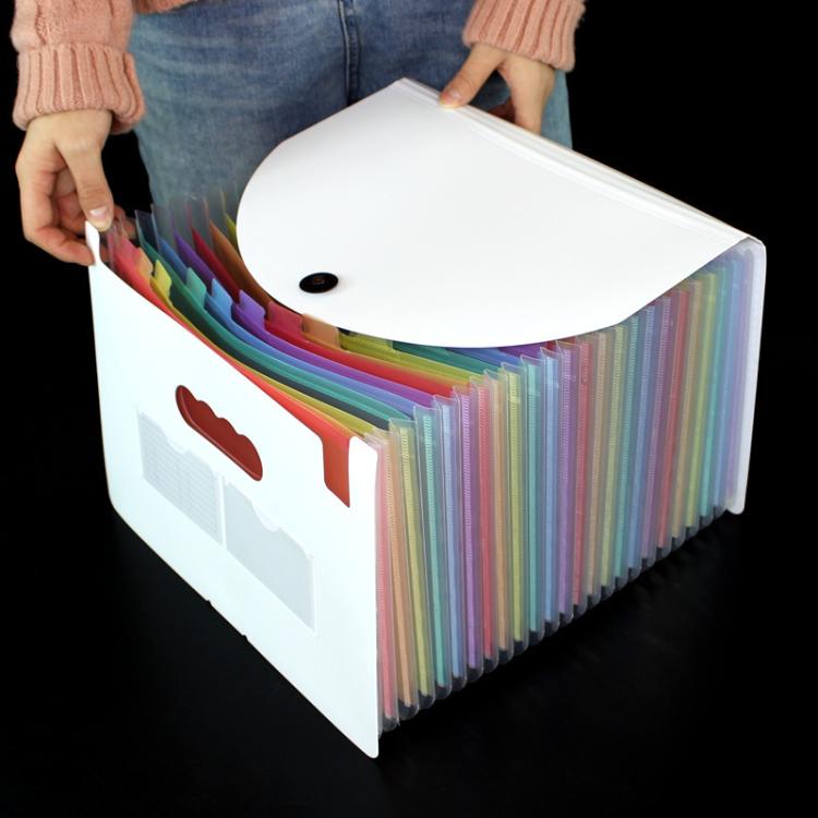 24 Pockets A4 Accordion File Organizer Expanding File Folders For Storage And Organization White