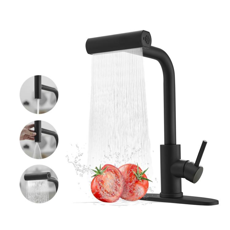 Pull-Out 4 Modes Waterfall Kitchen Faucet Hot/Cold Water Mixer Tap With Base