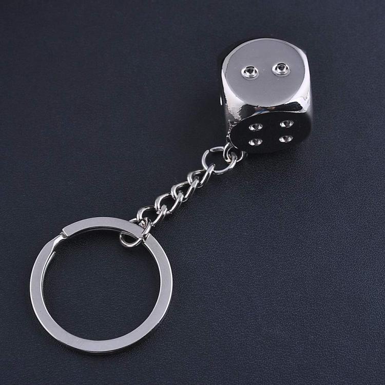Dice Metal Keychain Pendant - 14mm