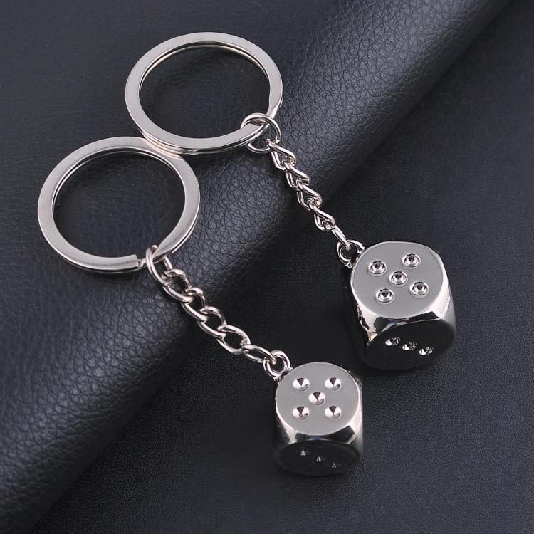 Dice Metal Keychain Pendant - 14mm