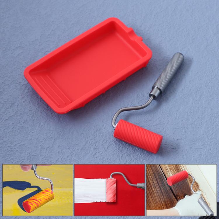 ZH9217-2 Glue Tray Brush Tool Silicone Case Roller Brush Reusable Paint Tray Woodworking Glue Container