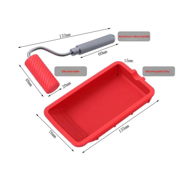ZH9217-1 Glue Tray Brush Tool Silicone Case Roller Brush Reusable Paint Tray Woodworking Glue Container