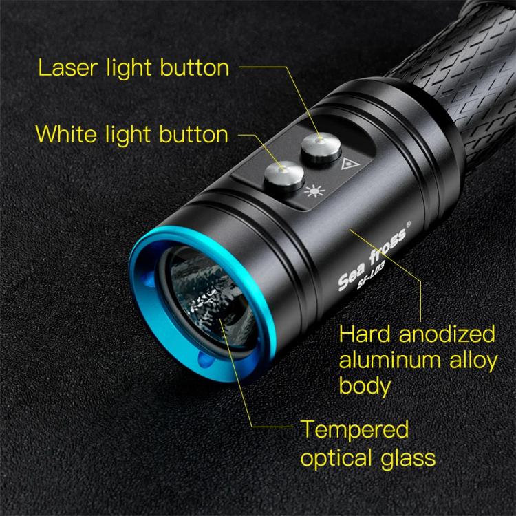 Sea Frogs  SF-L03 100m/325FT IPX8 Underwater Video Light 1000 lm Diving Flashlight - Blue