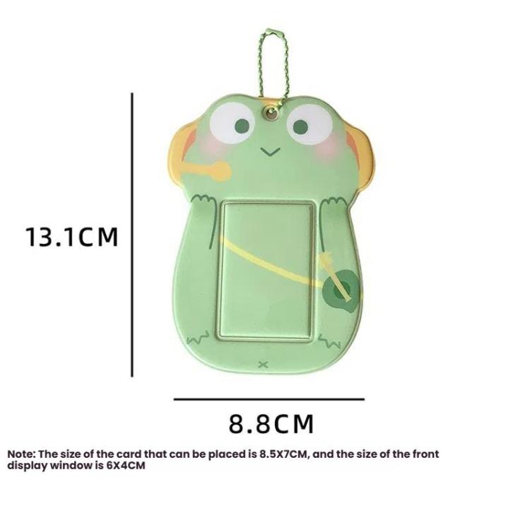 Hisocute Student Cartoon PVC Transparent Card Holder Cute Animal 3-Inch Idol Album Photo Card Case, Style: White Bunny