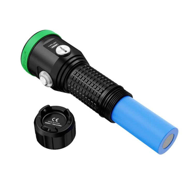 Sea Frogs  SF-30 100m/325FT Underwater Video Light 3000 lm Diving Flashlight - Green