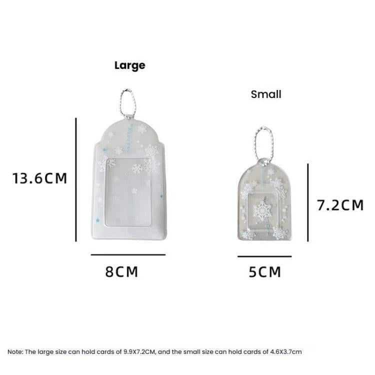 Hisocute Snowflake PVC Card Holder 1 inch 2 inch 3 inch Star Small Card Pendant Photo Case, Color: White Large