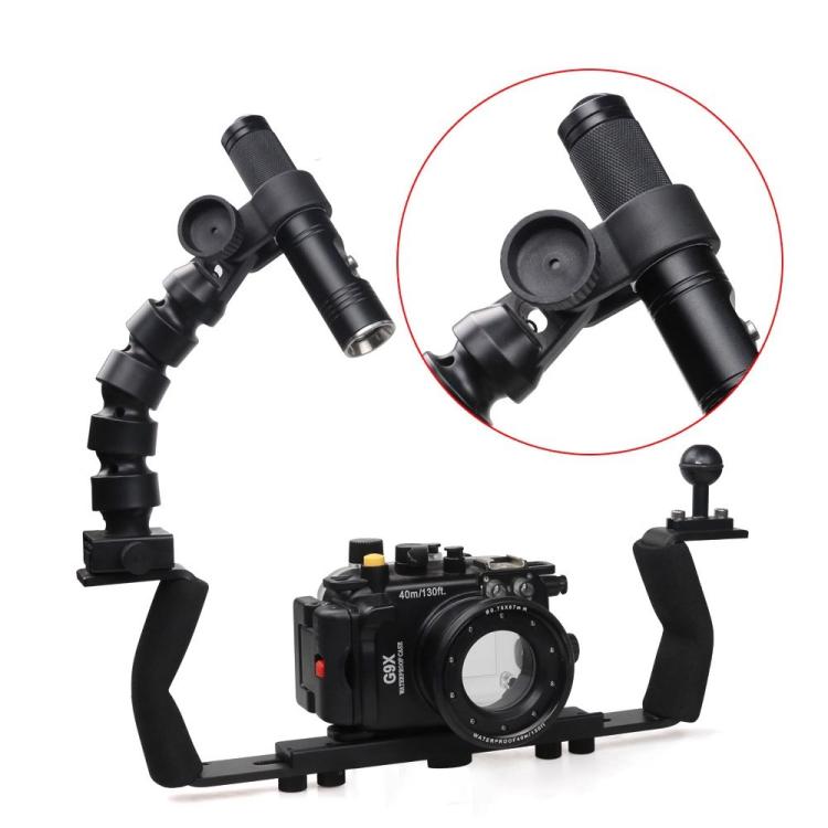 Diameter 38mm Adjustable Diving Flashlight Holder Mount Clamp For Dive Photography