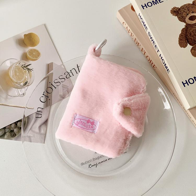 Hisocute Student Plush Pendant Coin Purse Snap Card Case Keychain Earphone Bag