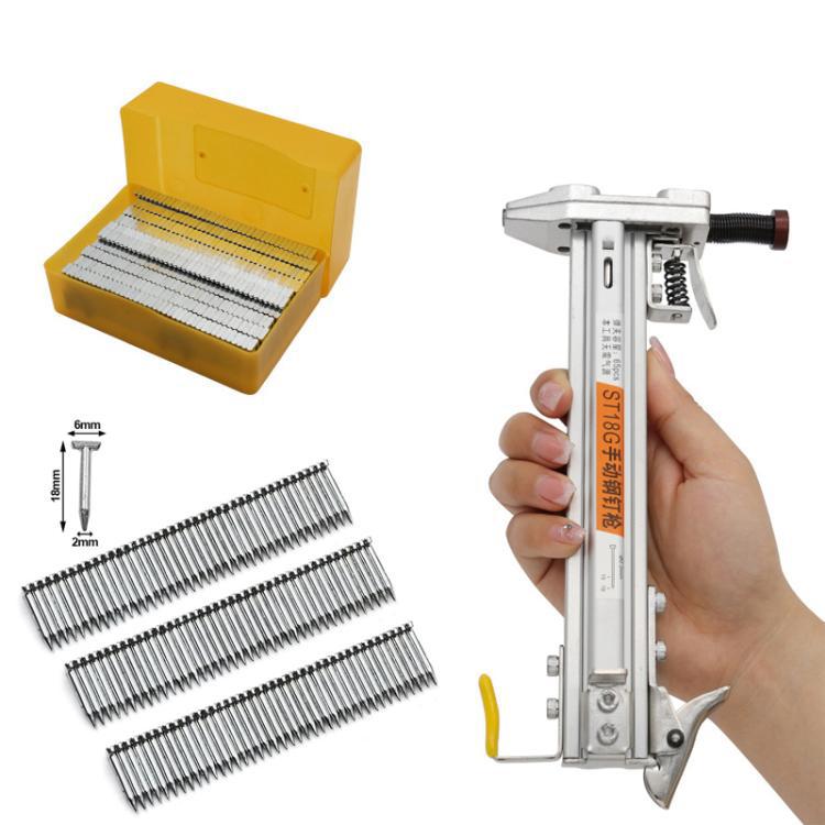 Manual Wire Trough Steel Nail Cement Nail Tool, Specifications: 18mm Steel Nails 400pcs /Box