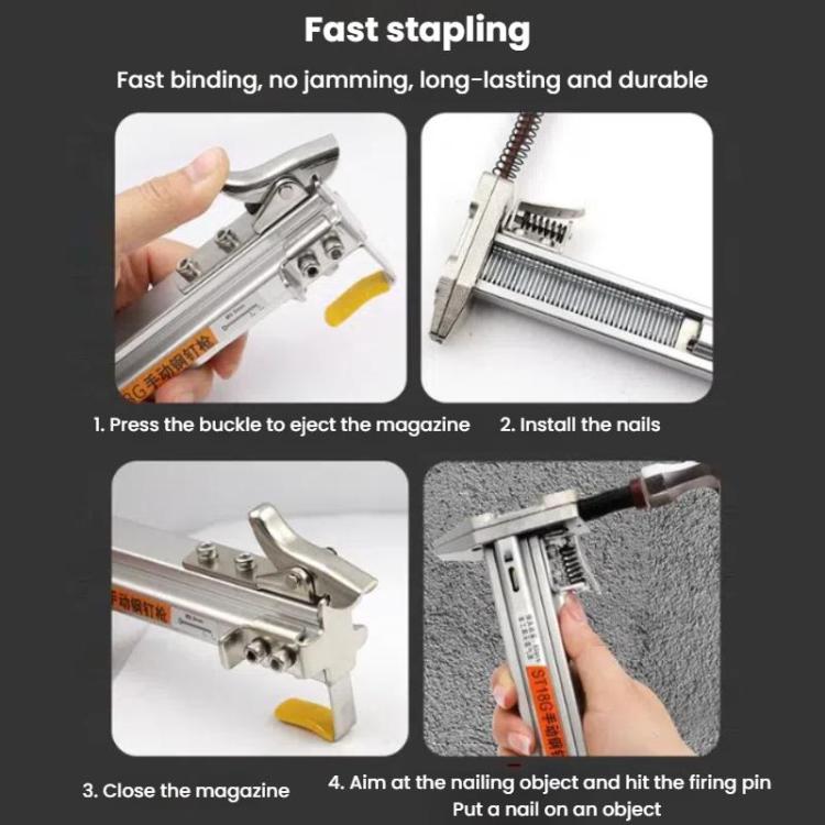 Manual Wire Trough Steel Nail Cement Nail Tool, Specifications: 18mm Steel Nails 400pcs /Box