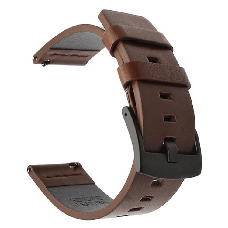 For Huawei / Samsung Gear S3 / S2 Leather Watch Band Universal Quick Release Watch Band, Color: Brown Black Buckle