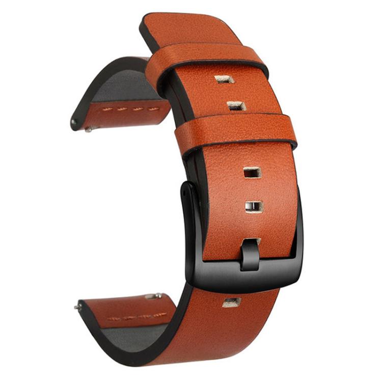 For Huawei / Samsung Gear S3 / S2 Leather Watch Band Universal Quick Release Watch Band, Color: Orange Black Buckle