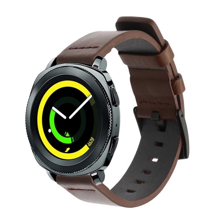For Huawei / Samsung Gear S3 / S2 Leather Watch Band Universal Quick Release Watch Band, Color: Black Black Buckle