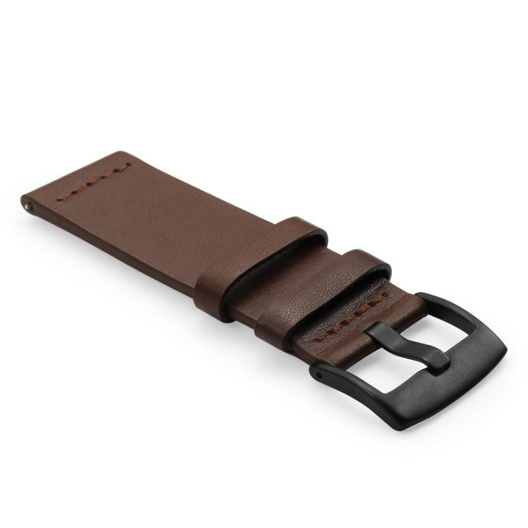 For Huawei / Samsung Gear S3 / S2 Leather Watch Band Universal Quick Release Watch Band, Color: Black Black Buckle