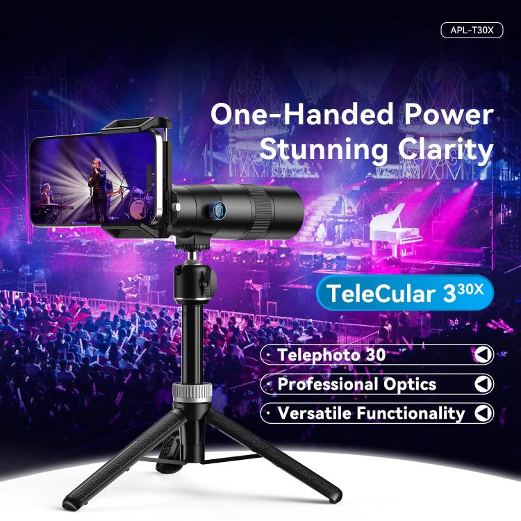 APEXEL 30X 720mm Phone Telephoto Lens with Tripod Kit - Black