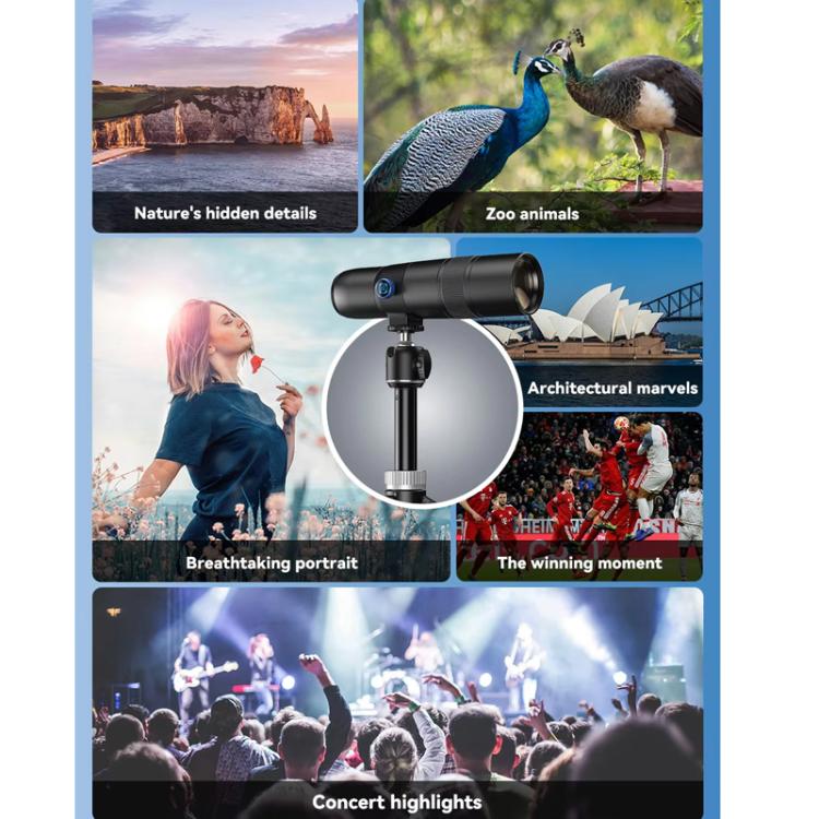 APEXEL 30X 720mm Phone Telephoto Lens with Tripod Kit - Black