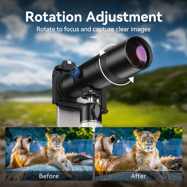 APEXEL 30X 720mm Phone Telephoto Lens with Tripod Kit - Black