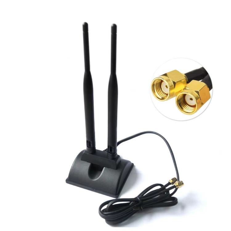 3M 2.4G/5G Dual-Band Antenna with 2 RP-SMA Male Connector Wireless WIFI Router Network Card High Gain Extension Antenna