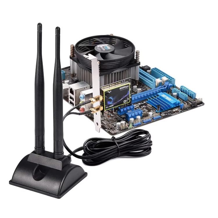 3M 2.4G/5G Dual-Band Antenna with 2 RP-SMA Male Connector Wireless WIFI Router Network Card High Gain Extension Antenna
