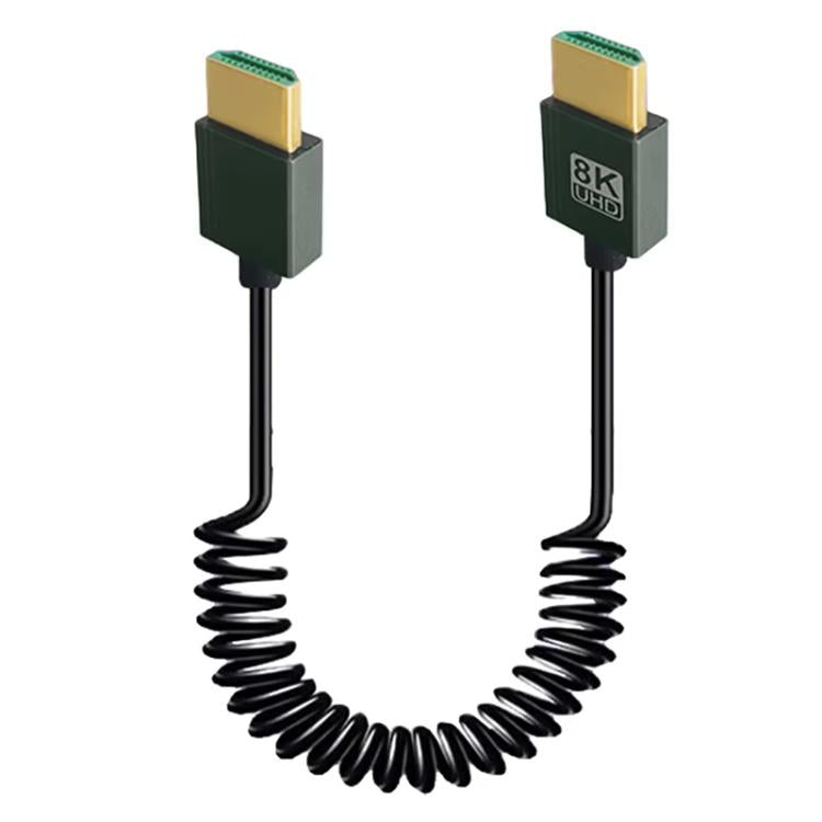 8K 60HZ HDMI 2.1 Spring Cable 0.5m Length, Spec: Straight Head
