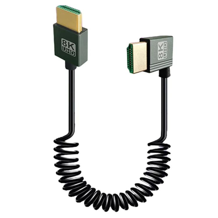 8K 60HZ HDMI 2.1 Spring Cable 0.5m Length, Spec: Left Bend