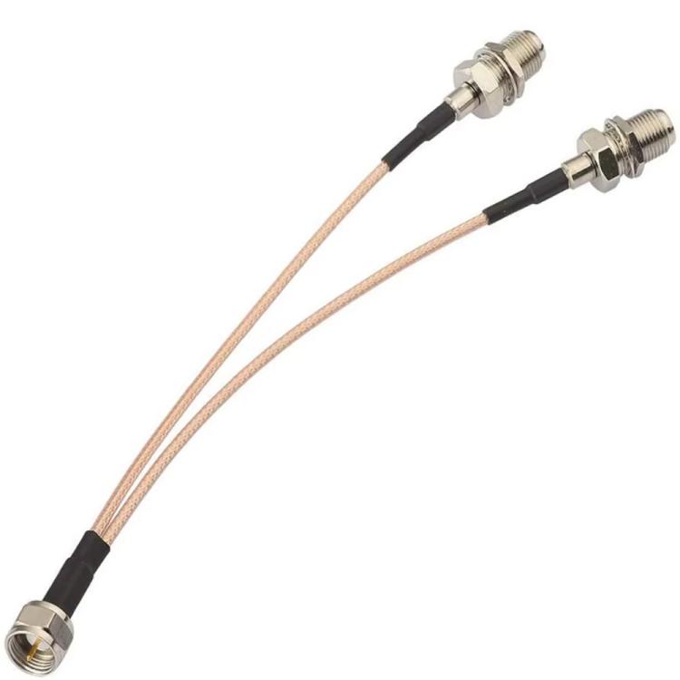 15cm F-Splitter Coaxial RF Cable F Male To Dual Female Splitter