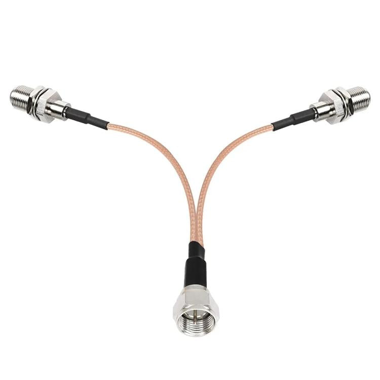 30cm F-Splitter Coaxial RF Cable F Male To Dual Female Splitter