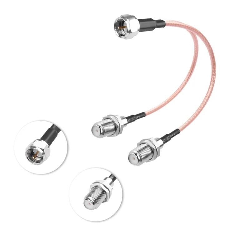 15cm F-Splitter Coaxial RF Cable F Male To Dual Female Splitter